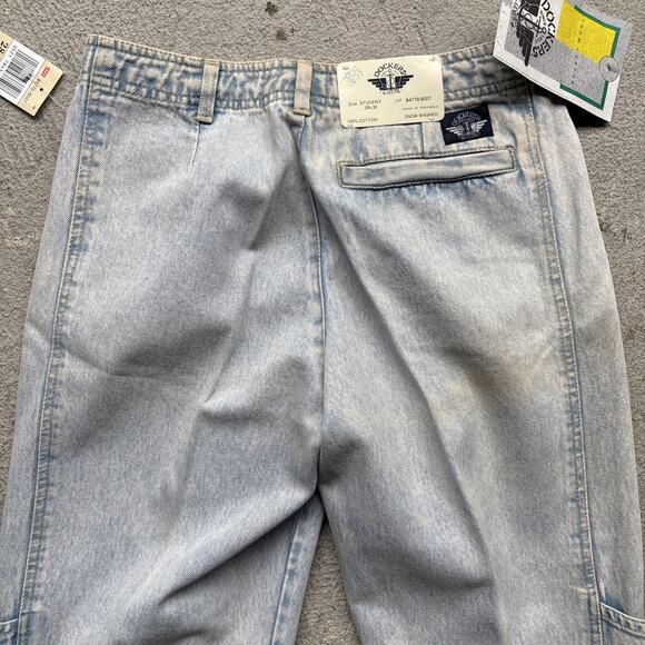 Deadstock 90s Dockers Jeans 28x30 Pleated Denim Levi’s Baggy Acid Wash Vintage - Picture 13 of 15